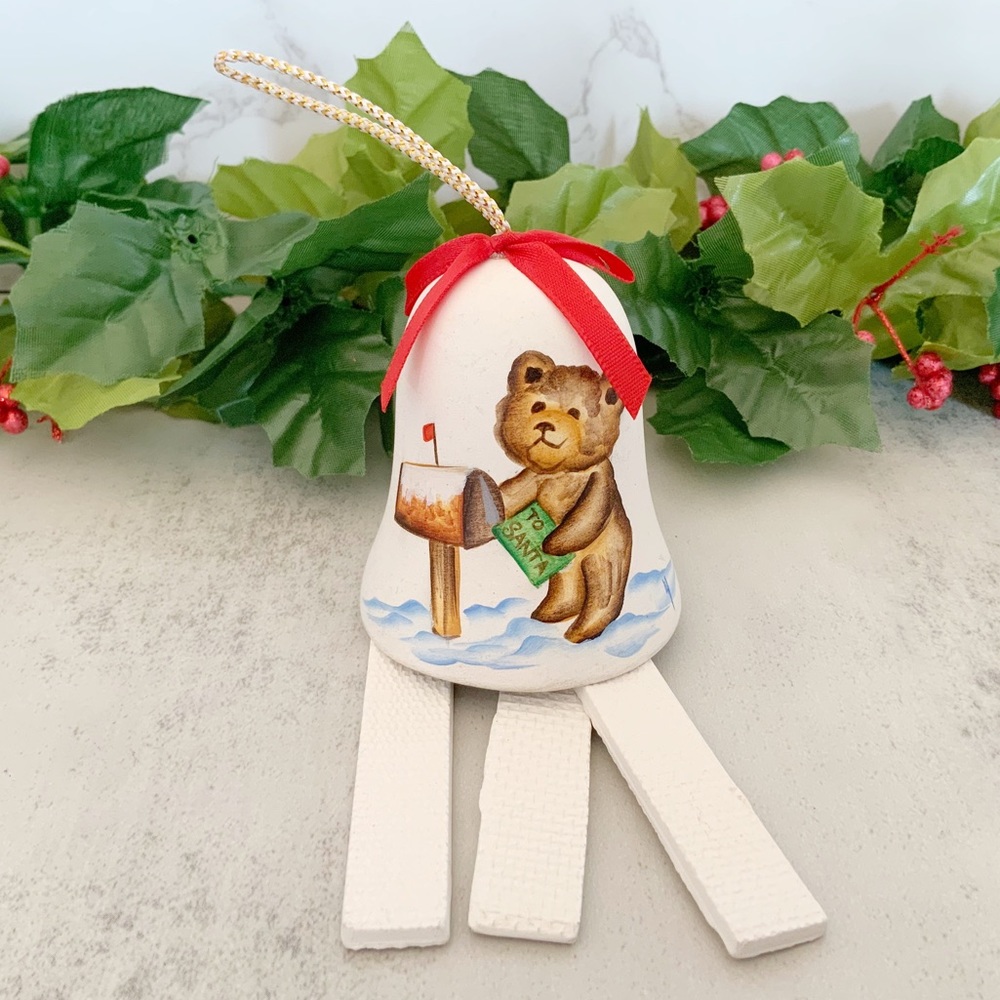 Teddy Bear with Letter Christmas Hanging Wind Chime
